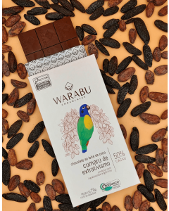 Chocolate Orgânico 50% Ao Leite De Coco Cumaru De Extrativismo 70g