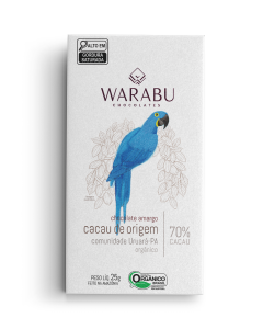 Chocolate Orgânico 70% Cacau Amargo De Origem Comunidade Uruará, PA 25g