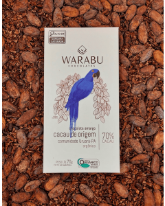 Chocolate Orgânico 70% Cacau Amargo De Origem Comunidade Uruará, PA 70g