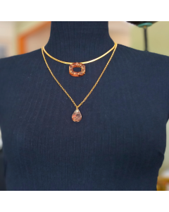 Choker flexível e corrente ( Elo e Gota)